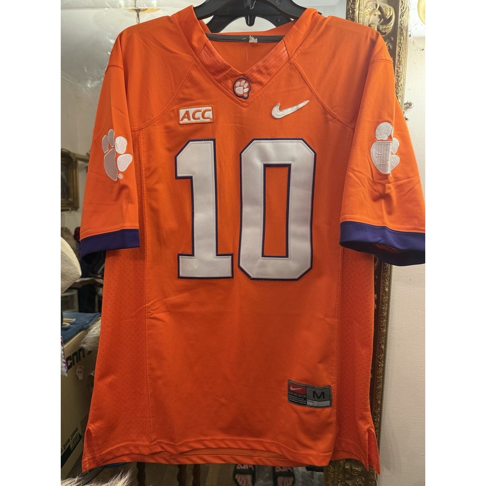 Nike Clemson Acc Tigers University Home Jersey Orange Football #10 Med 21/39